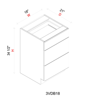 JW-3VDB18- Frameless Vanity Door