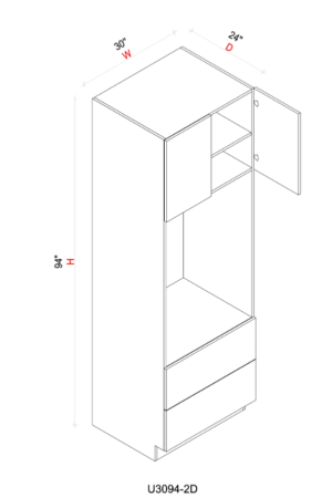 JW-U3094-2D- Frameless Pantry Door
