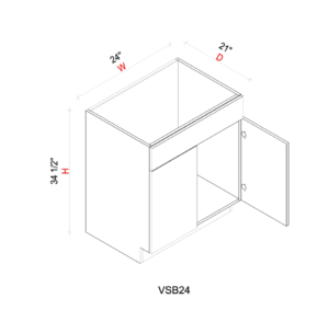 JW-VSB24- Frameless Vanity Door
