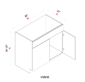 JW-VSB36- Frameless Vanity Door